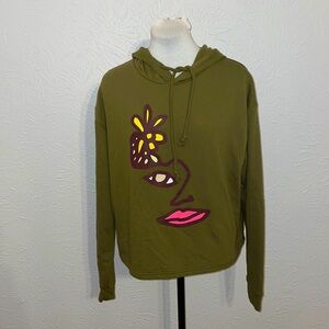 #TakePride Cropped Hoodie Olive Green Art You Wear Medium